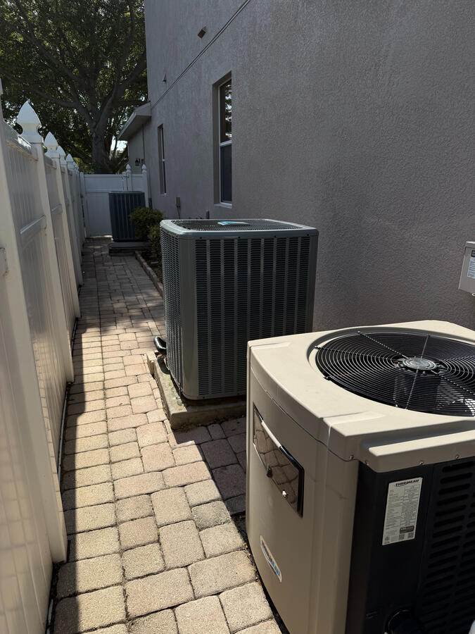 No obstacle is too big for the right team. This outdoor condenser installation required precision maneuvering to lift the unit over existing exterior equipment and into its permanent home. We specialize in difficult AC placements and custom site solutions, No obstacle is too big for the right team. This outdoor condenser installation required precision maneuvering to lift the unit over existing exterior equipment and into its permanent home. We specialize in difficult AC placements and custom site solutions,